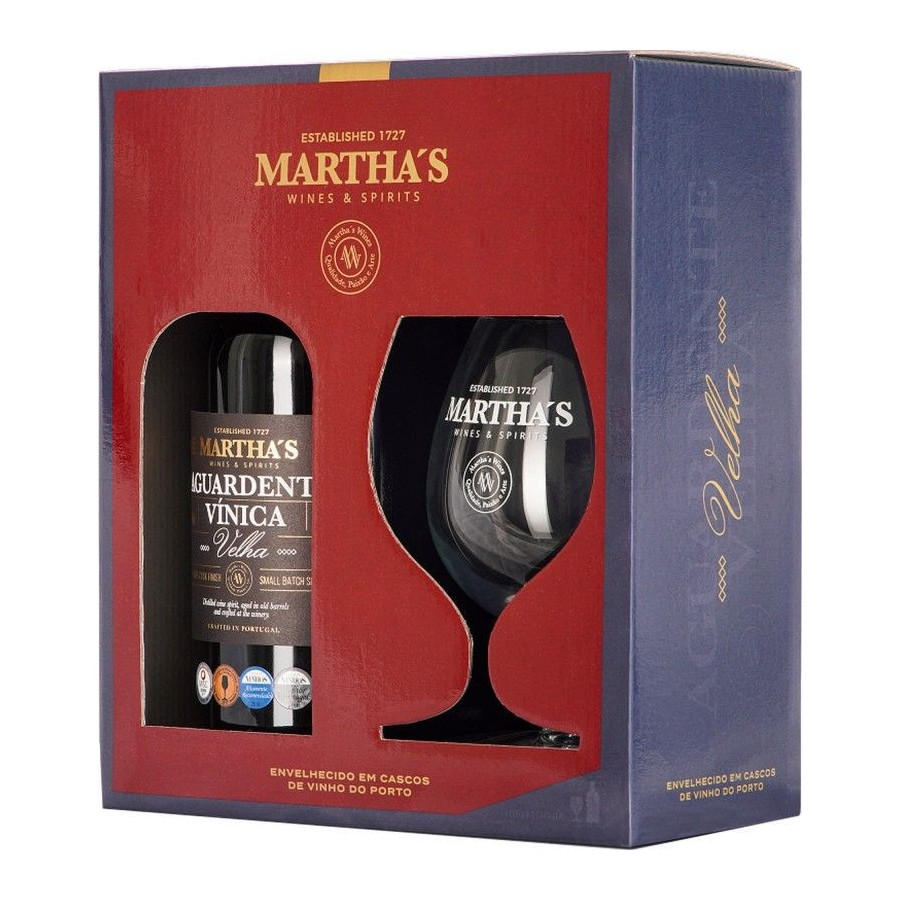 Aguardente Martha's Vinica Velha C/Copo 700ml - Garrafeira Alcacerense